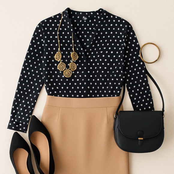 ✨ H&M Black & White Polka Dot Blouse (Size S) ✨ - Picture 10 of 11